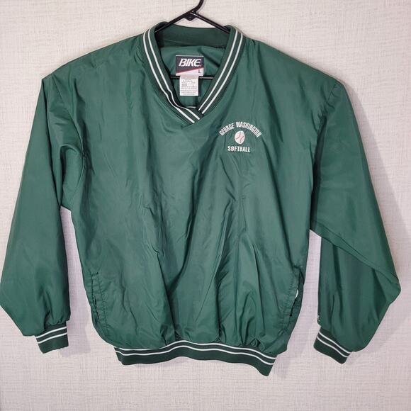 Bike Other - Vintage Bike Pullover Windbreaker Jacket Mens L Green George Washington Softball
